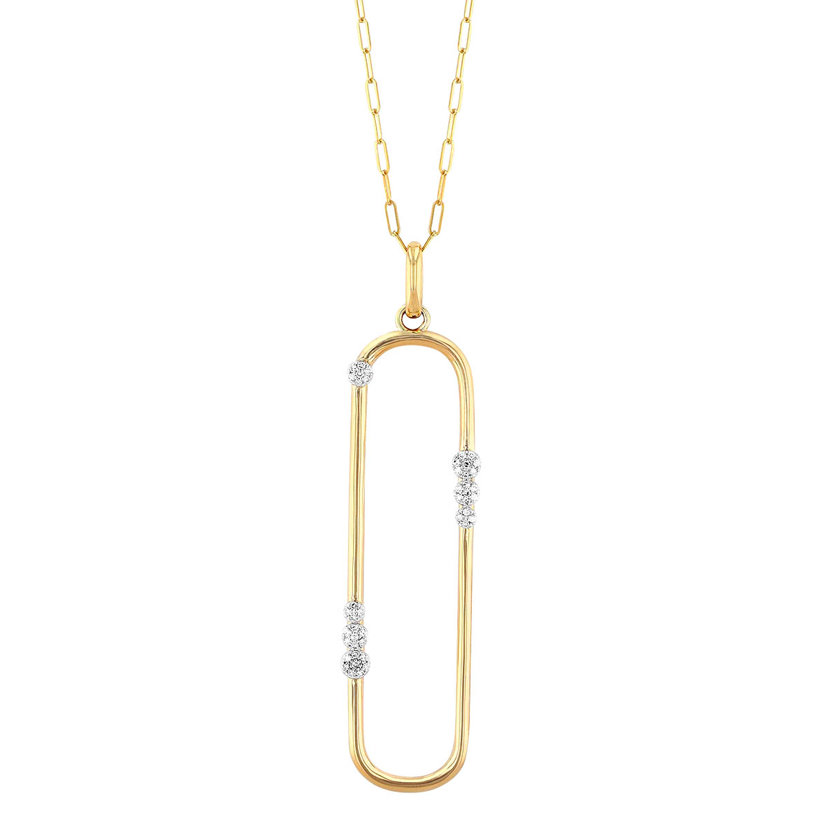 Phillips House Extra Large Link Yellow Gold Pendant with Diamonds, 24